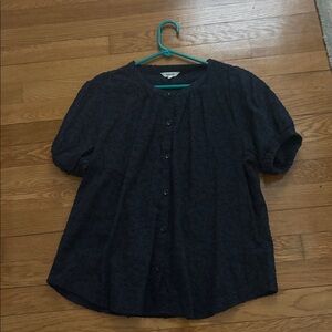 Splendid Navy Blouse Small Short Sleeve
